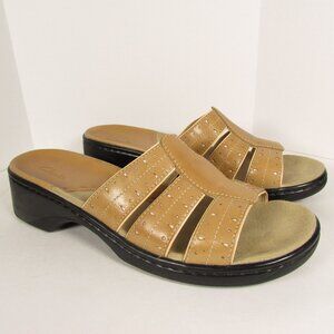 Clarks Womens Sandals 9M Tan Leather